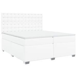 vidaXL Boxspring met matras kunstleer wit 200x200 cm