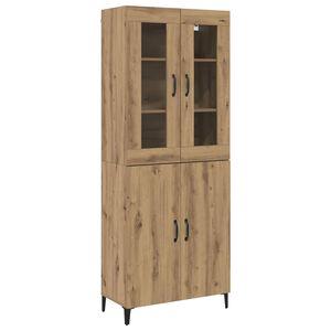 vidaXL Hoge kast 2 st Artisan Eiken 69,5 x 34 x 180 cm Bewerkt hout