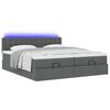 vidaXL Ottoman bed met matrassen en LED's 200x200cm stof donkergrijs