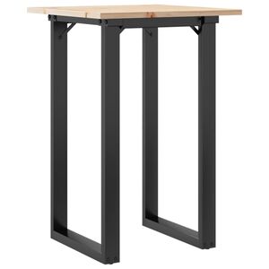 vidaXL Eettafel O-frame 50x50x75 cm massief grenenhout en staal
