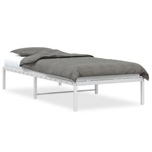 vidaXL Bedframe metaal wit 90x200 cm