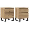 vidaXL Nachtkastjes 2 st 40x35x50cm bewerkt hout artisanaal eikenkleur