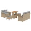 vidaXL Tuin Sofa Set met kussen met opslag 8 pcs Beige en Licht Grijs
