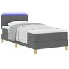 vidaXL LED Box Spring Bed met hoofdeinde Donkergrijs 80 x 200 cm Stof