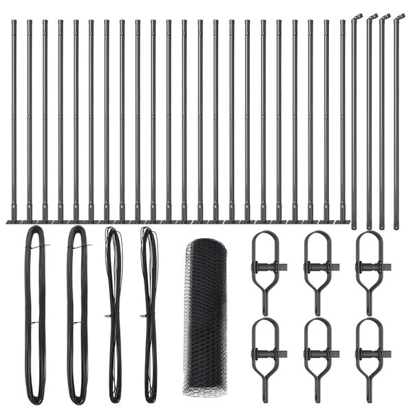 vidaXL Afrasteringspaal Grijs 50 x 1 m (25 mm gaas) Staal en PVC