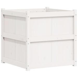 vidaXL Plantenbak 70x70x70 cm massief grenenhout wit