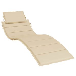 vidaXL Ligbedkussen 186x58x4 cm oxford stof beige