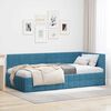 vidaXL Hoekbedframe met hoofdeinde Blauw 90 cm x 200 cm Fluweel