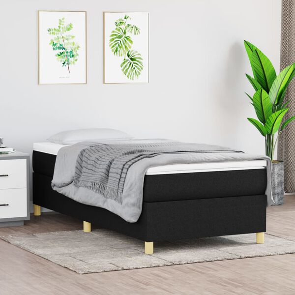 vidaXL Boxspring bed 90x200 cm stof zwart