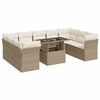 vidaXL 10-delige Loungeset met kussens poly rattan beige