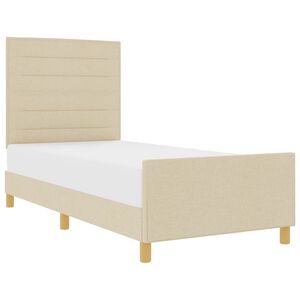vidaXL Bedframe met hoofdeinde Cr&egrave;me 80 x 200 cm Stof