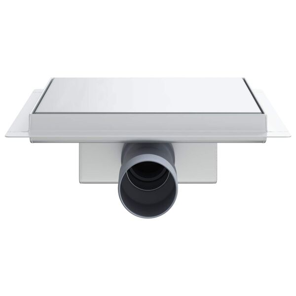 vidaXL 2 in 1 Doucheafvoer Zilver 20 x 20 cm Roestvrij staal 304
