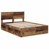 vidaXL Bedframe met hoofdeinde Oudhout 135 x 190 cm Massief grenenhout