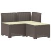 vidaXL 3-zits tuinbank met kussens in rattanlook PP Lichtgrijs