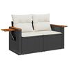 vidaXL 7-delige Loungeset met kussens poly rattan acacia zwart