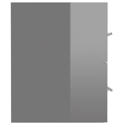 vidaXL Wastafelkast 41x38,5x48 cm spaanplaat hoogglans grijs