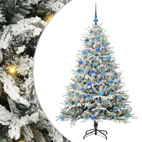 vidaXL Artificial Pre-lit Kerstboom met Ballenset Groen 180 cm