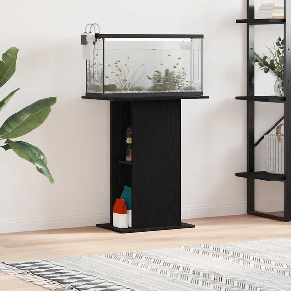 vidaXL Aquariumstandaard 60,5x36x72,5 cm spaanplaat zwart eikenkleurig