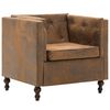 vidaXL Fauteuil su&egrave;de-look stof bruin