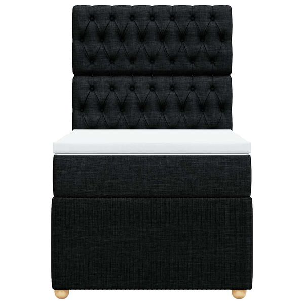 vidaXL Boxspring met matras stof zwart 90x190 cm