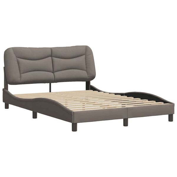 vidaXL Bedframe zonder matras "Hvar" stof taupe 140x190 cm