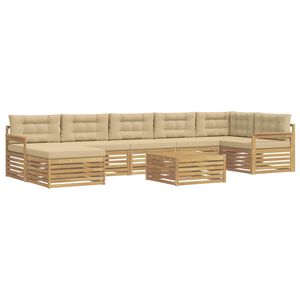 vidaXL Buiten bankenset 8 st Wit en Beige