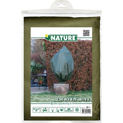 Nature Wintervliesdoekhoezen 2 st 50 g/m² 150x75 cm groen