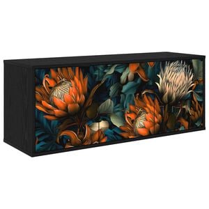 vidaXL Wandgemonteerd tv-meubel LOCHEM 102 x 33 x 40 cm Zwart eiken