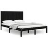 vidaXL Bedframe massief grenenhout zwart 150x200 cm