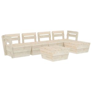 vidaXL 6-delige Loungeset pallet ge&iuml;mpregneerd vurenhout
