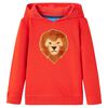 Kindertrui met capuchon 128 rood