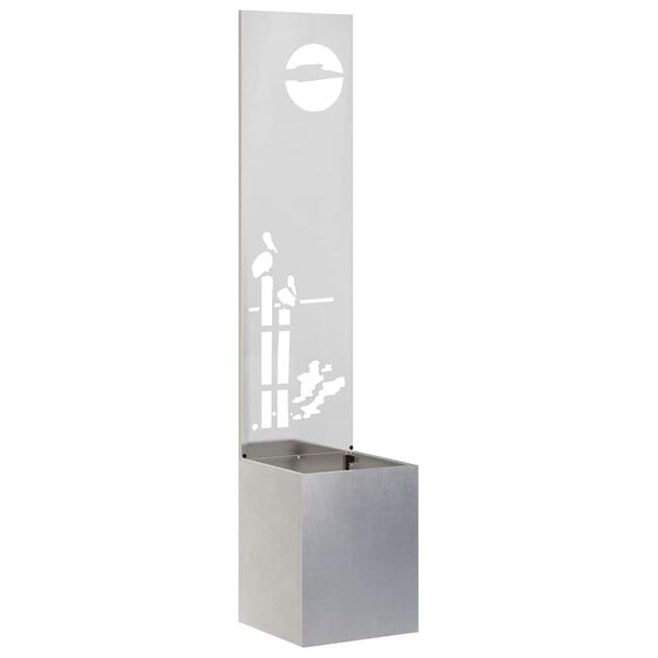 vidaXL Tuin Privacy Screen Fretwerk Zilver 32 x 140 cm Roestvrij staal