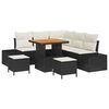 vidaXL Tuin Sofa Set met kussen 8 pcs Zwart Poly riet
