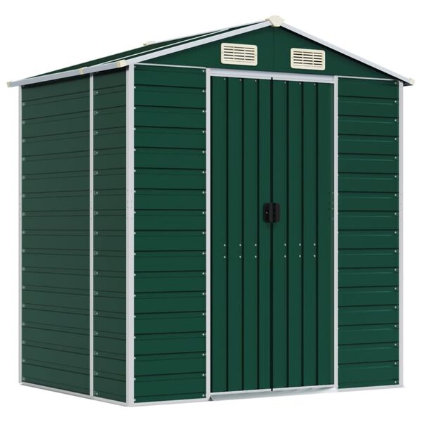 vidaXL Tuinschuur 191x130x198 cm gegalvaniseerd staal groen