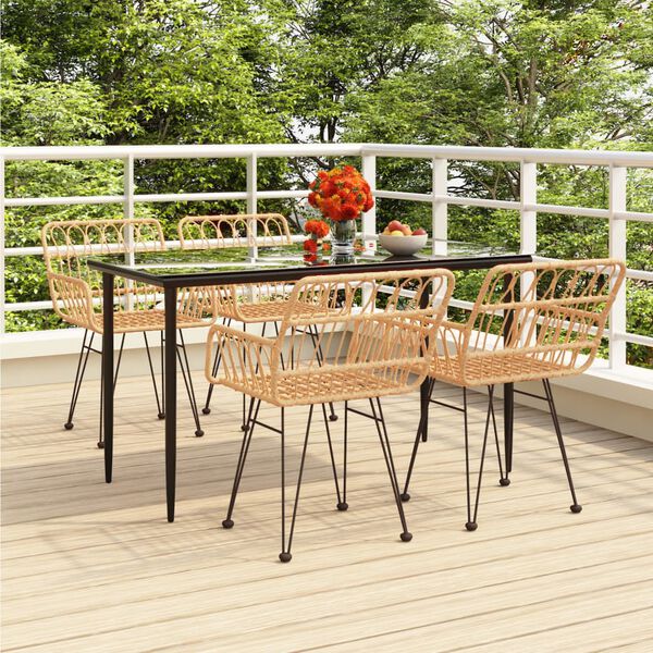vidaXL 5-delige Tuinset poly rattan