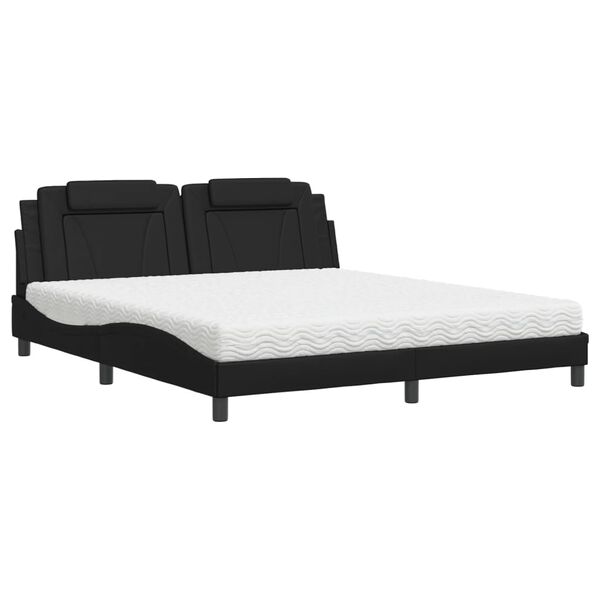 vidaXL Bed "Viana" met matras kunstleer zwart 180x200 cm
