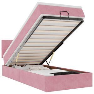 vidaXL Ottoman bed met matras 80x200cm fluweel roze