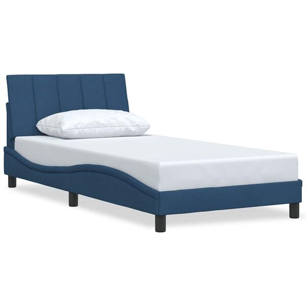 vidaXL Bedframe zonder matras "Hanko" 100x200 cm stof blauw