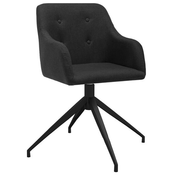 vidaXL Eetkamerstoelen draaibaar 2 st stof zwart
