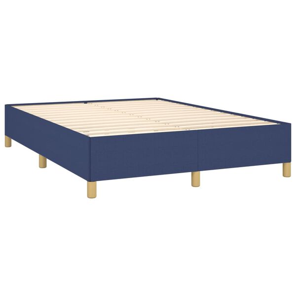 vidaXL Bedframe zonder matras stof blauw 140x200 cm