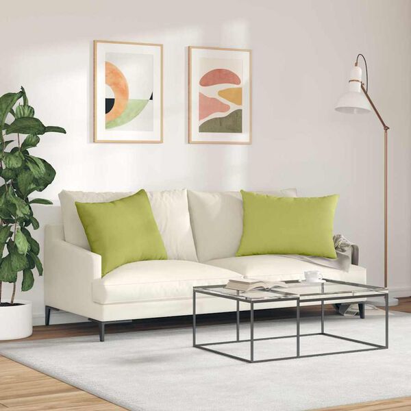 vidaXL Sofa Kussens 2 stuks Lichtgroen 70 x 50 cm Stof