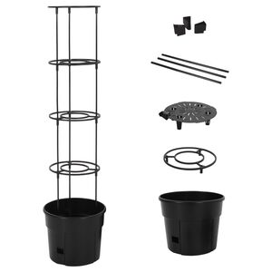 vidaXL Tomatenkweekpot &oslash;29,5x115 cm polypropeen antracietkleurig