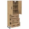 vidaXL Hoge kast met lade 2 pcs Artisan Eiken 69,5 x 34 x 180 cm