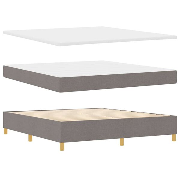 vidaXL Boxspring bed met matras met hoofdeinde Taupe 180 x 200 cm Stof