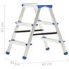 vidaXL Huishoudtrap met 3 treden dubbelzijdig 67 cm aluminium