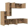 vidaXL TV-wandmeubel Wandgemonteerd 5 pcs Artisan Eiken Bewerkt hout