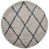 vidaXL Vloerkleed PAMPLONA shaggy hoogpolig &Oslash; 100 cm beige antraciet