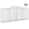 vidaXL Schanskorven 4 st gewelfd 300x50x120/140 cm ijzer