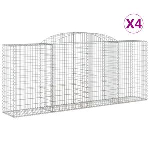 vidaXL Schanskorven 4 st gewelfd 300x50x120/140 cm ijzer