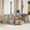 vidaXL Tuin Sofa Set met kussen met opslag 9 pcs Beige en Licht Grijs